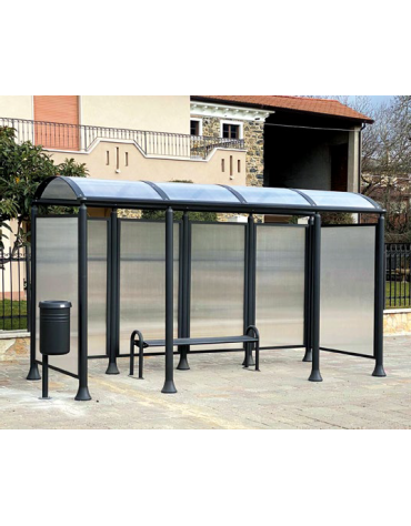 Parete laterale in alluminio con policarbonato alveolare trasparente per pensiline cod. DN35469 - DN35470 - DN35471- DN50526