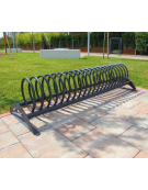 Portabici 3 posti realizzato interamente in acciaio zincato e verniciato. Da tassellare - cm 135,7x65x43,9h