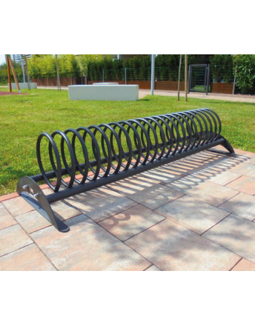 Portabici 3 posti realizzato interamente in acciaio zincato e verniciato. Da tassellare - cm 135,7x65x43,9h