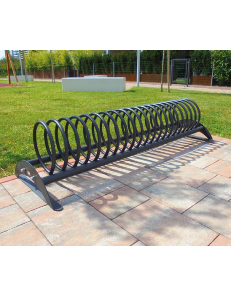 Portabici 3 posti realizzato interamente in acciaio zincato e verniciato. Da tassellare - cm 135,7x65x43,9h