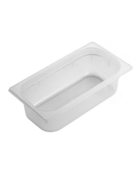 Bacinella contenitore GN 1/3 in polipropilene traslucido - capacità Lt. 3,6 - mm 325x180X100h