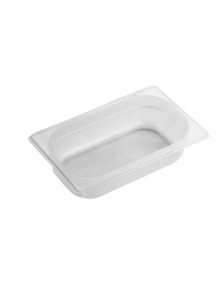 Bacinella contenitore GN 1/4 in polipropilene traslucido - capacità Lt. 1,7 - mm 265x160x65h