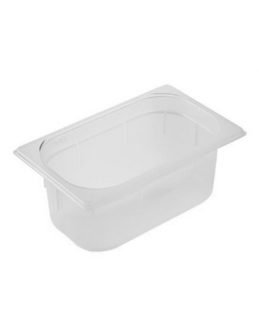 Bacinella contenitore GN 1/4 in polipropilene traslucido - capacità Lt. 3,7 - mm 265x160x150h