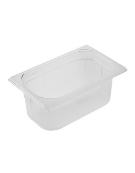 Bacinella contenitore GN 1/4 in polipropilene traslucido - capacità Lt. 3,7 - mm 265x160x150h