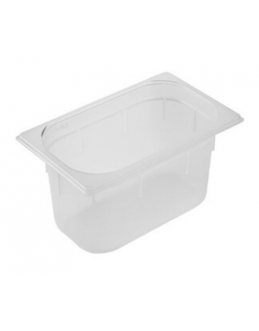 Bacinella contenitore GN 1/4 in polipropilene traslucido - capacità Lt. 5,5 - mm 265x160x200h