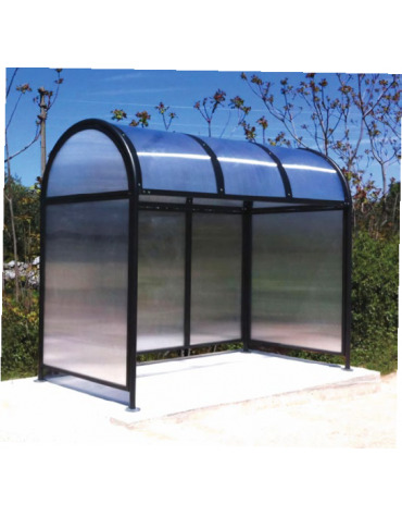 Parete laterale in alluminio e policarbonato alveolare trasparente per pensilina - cod. DN35475/76/77/78