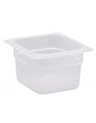 Bacinella contenitore GN 1/6 in polipropilene traslucido - capacità Lt. 1,5 - mm 176x160x100h