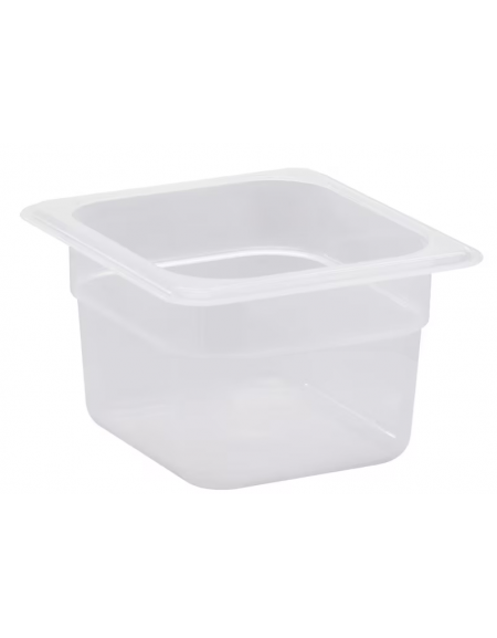Bacinella contenitore GN 1/6 in polipropilene traslucido - capacità Lt. 1,5 - mm 176x160x100h