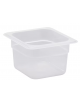 Bacinella contenitore GN 1/6 in polipropilene traslucido - capacità Lt. 1,5 - mm 176x160x100h