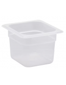 Bacinella contenitore GN 1/6 in polipropilene traslucido - capacità Lt. 2,2 - mm 176x160x150h