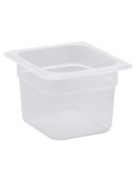Bacinella contenitore GN 1/6 in polipropilene traslucido - capacità Lt. 2,2 - mm 176x160x150h