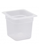 Bacinella contenitore GN 1/6 in polipropilene traslucido - capacità Lt. 3,4 - mm 176x160x200h