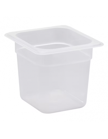 Bacinella contenitore GN 1/6 in polipropilene traslucido - capacità Lt. 3,4 - mm 176x160x200h