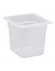 Bacinella contenitore GN 1/6 in polipropilene traslucido - capacità Lt. 3,4 - mm 176x160x200h