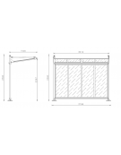 Pensilina monofacciale bus in acciaio verniciato, con tetto e parete di fondo in policarbonato - cm 319,6x150x250h