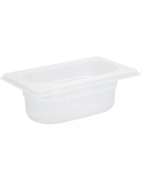Bacinella contenitore GN 1/9 in polipropilene traslucido - capacità Lt. 0,8 - mm 176x110x65h