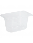 Bacinella contenitore GN 1/9 in polipropilene traslucido - capacità Lt. 1,3 - mm 176x110x100h