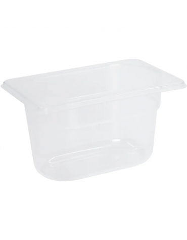 Bacinella contenitore GN 1/9 in polipropilene traslucido - capacità Lt. 1,3 - mm 176x110x100h