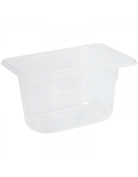 Bacinella contenitore GN 1/9 in polipropilene traslucido - capacità Lt. 1,3 - mm 176x110x100h