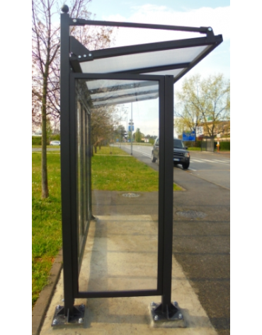 Parete laterale in alluminio con policarbonato alveolare trasparente per pensilina - cod. DN35466 - DN35467