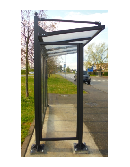 Parete laterale in alluminio con policarbonato alveolare trasparente per pensilina - cod. DN35466 - DN35467