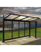 Parete laterale in alluminio con policarbonato alveolare trasparente per pensilina - cod. DN35466 - DN35467