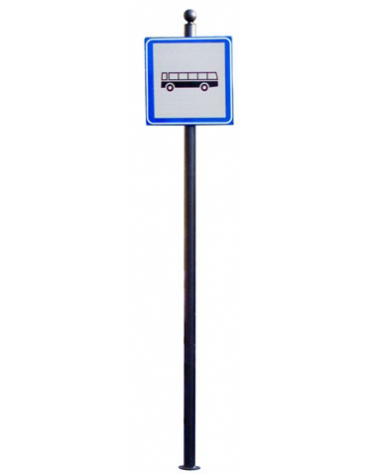 Palina autobus in acciaio zincato e verniciato con tabella segnalazione fermata bus