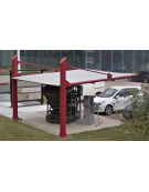 Pensilina monofacciale per auto, modulo base in tubolare di acciaio, copertura in lamiera - cm 540,7x519,5x338,8h