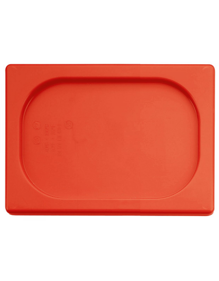Coperchio per bacinelle GN 1/2 in polipropilene - colore rosso - mm 325x265