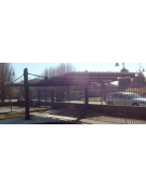 Pensilina bifacciale per auto, modulo base in tubolare di acciaio, copertura in lamiera - cm 540,7x1011,4x338,8h