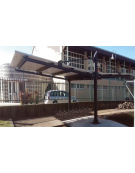 Pensilina bifacciale per auto, modulo per composizione in tubolare di acciaio, copertura in lamiera - cm 486,1x1011,4x338,8h