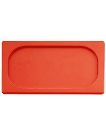 Coperchio per bacinelle GN 1/3 in polipropilene - colore rosso - mm 325x180