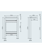 Bacheca monofacciale con tettoia, in acciaio zincato e verniciato. Da inghisare - cm 150x85x230h