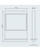 Bacheca monofacciale in acciaio zincato e verniciato - Da tassellare - cm 160x220h