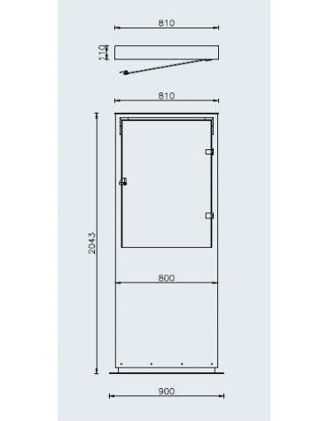 Bacheca monofacciale  in acciaio inox, con superficie espositiva con anta in vetro - Da tassellare - cm 90x204,3h