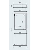 Bacheca monofacciale  in acciaio inox, con superficie espositiva in policarbonato. Da tassellare - cm 90x204,3h