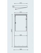 Bacheca bifacciale  in acciaio inox, con superfici espositive in policarbonato. Da tassellare - cm 90x204,3h