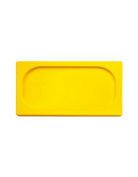 Coperchio per bacinelle GN 1/4 in polipropilene - colore giallo - mm 265x160