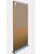 Bacheca bifacciale in acciaio zincato e verniciato, con superfici espositive in policarbonato. Da tassellare - cm 90x204,3h