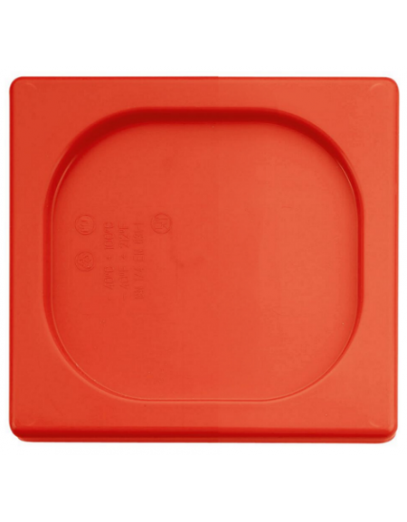 Coperchio per bacinelle GN 1/6 in polipropilene - colore Rosso - mm 176x160