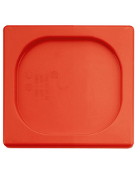 Coperchio per bacinelle GN 1/6 in polipropilene - colore Rosso - mm 176x160