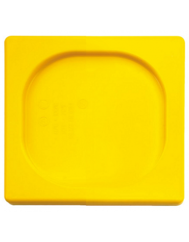 Coperchio per bacinelle GN 1/6 in polipropilene - colore giallo - mm 176x160
