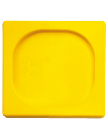 Coperchio per bacinelle GN 1/6 in polipropilene - colore giallo - mm 176x160