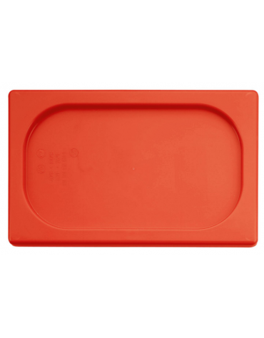 Coperchio per bacinelle GN 1/9 in polipropilene - colore rosso - mm 176x110