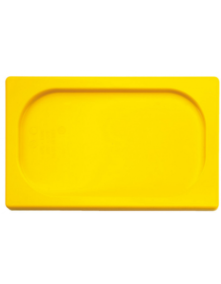 Coperchio per bacinelle GN 1/9 in polipropilene - colore giallo - mm 176x110
