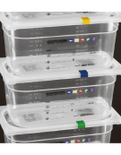 Bacinella contenitore GN 1/2 in polipropilene IML con etichetta permanente costampata e scala graduata - mm 325x265x65h