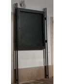 Bacheca bifacciale in acciaio zincato e verniciato, con pannelli cm 100x100. Da inghisare - cm 136,5x280h