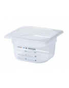 Bacinella contenitore GN 1/6 in polipropilene IML con etichetta permanente costampata e scala graduata - mm 176x162x150h