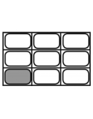 Bacinella contenitore GN 1/9 in polipropilene IML con etichetta permanente costampata e scala graduata - mm 176x108x100h