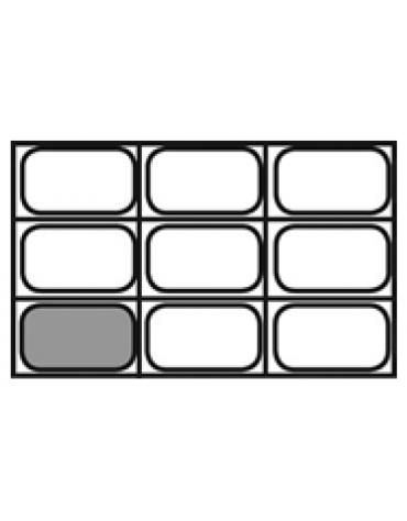 Bacinella contenitore GN 1/9 in polipropilene IML con etichetta permanente costampata e scala graduata - mm 176x108x100h